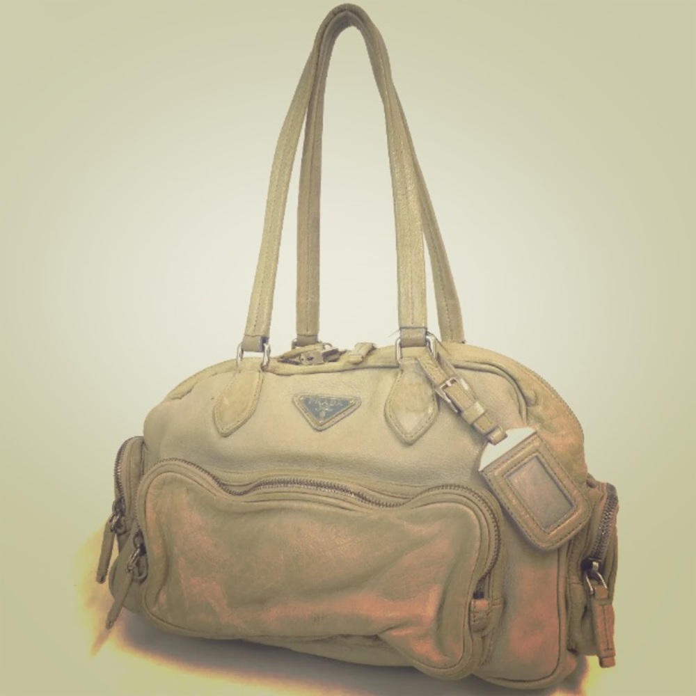 Prada Tan Leather Shoulder Bag